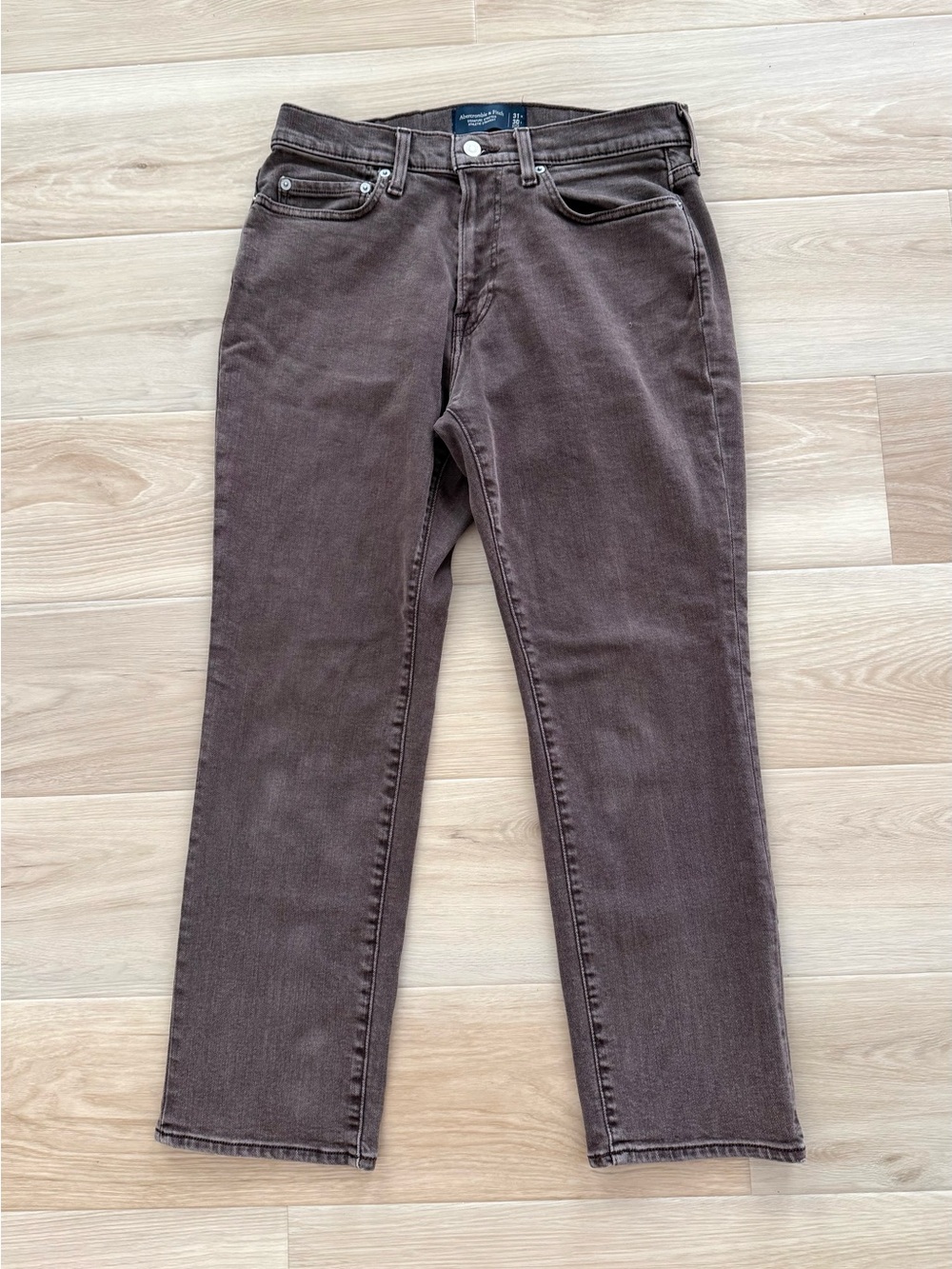 Abercrombie & Fitch Signature Stretch Athletic Straight Jeans 31x30 Brown